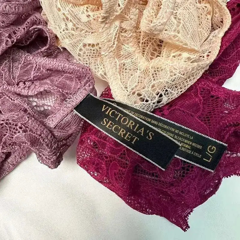 Classic Sheer Lace VS Women's Panties Patterned Fashionable No Show Antibacterial Soft with Rhinestones Women's Underwear Thong - The Lady's Haven