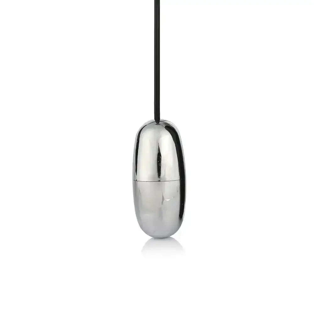 Silver bullet vibrator with black string.